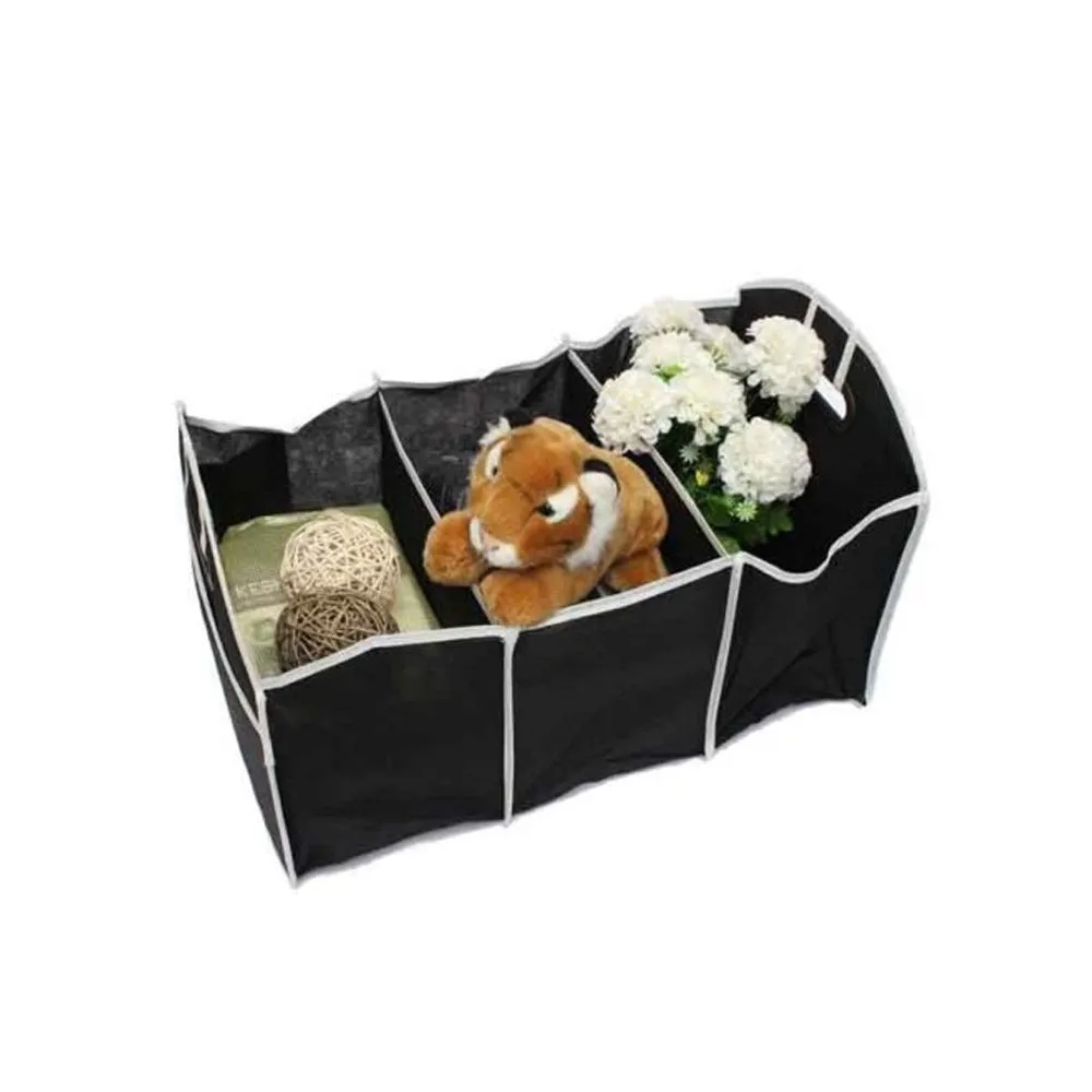 2 Black Storage Bin Trunk Organizer Collapsible Folding Caddy Car Truck Auto Bag