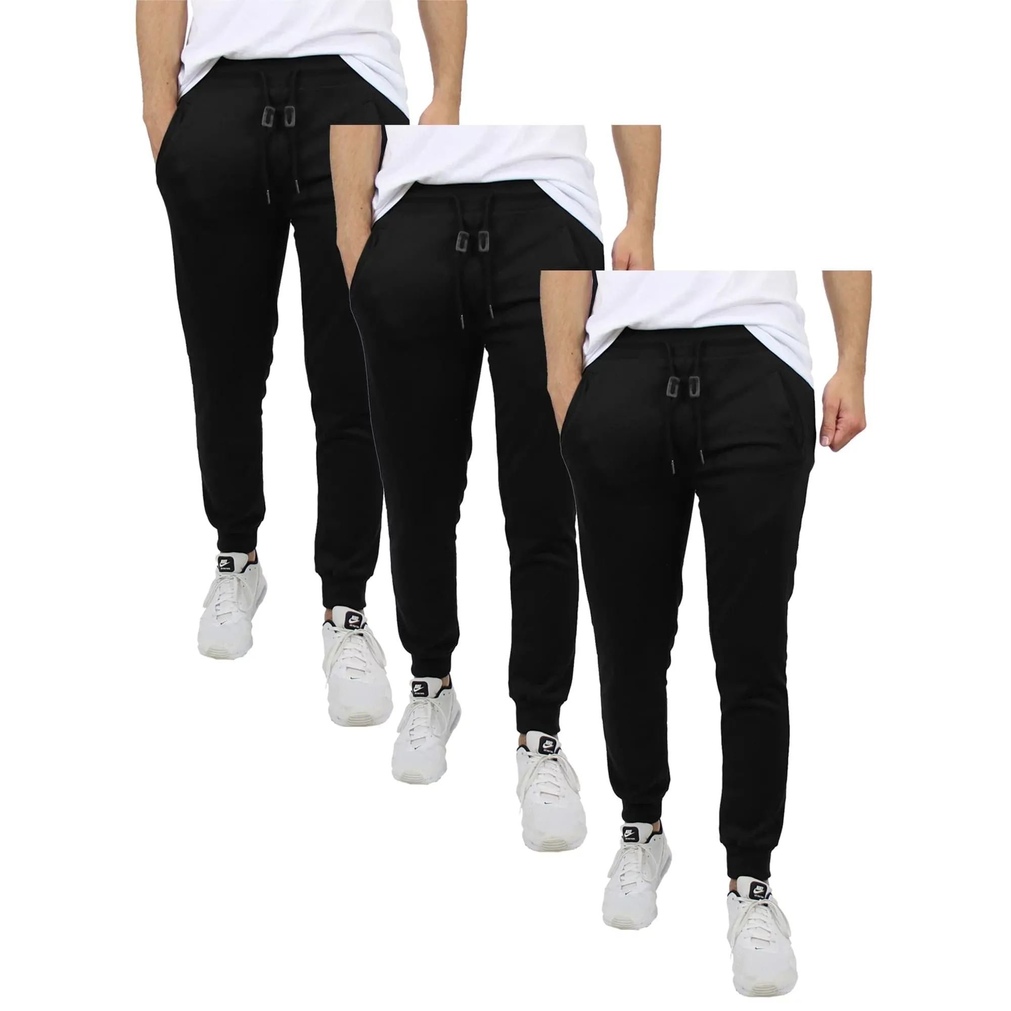 3-Pack Men's Fleece & French Terry Slim-Fit Jogger (Size, S-2XL)