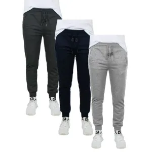 3-Pack Men's Fleece & French Terry Slim-Fit Jogger (Size, S-2XL)