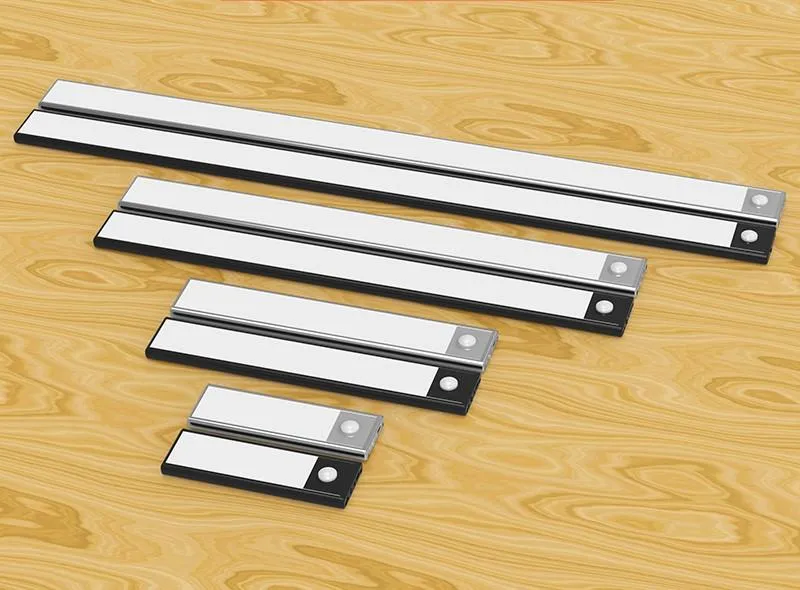 40cm Motion Sensor LED Under Cabinet Light USB Rechargeable Cool White LED Black