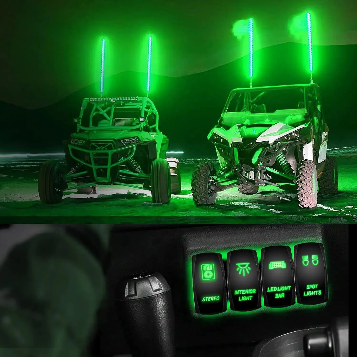 5Pin Laser On/Off Stereo Rocker Switch Green
