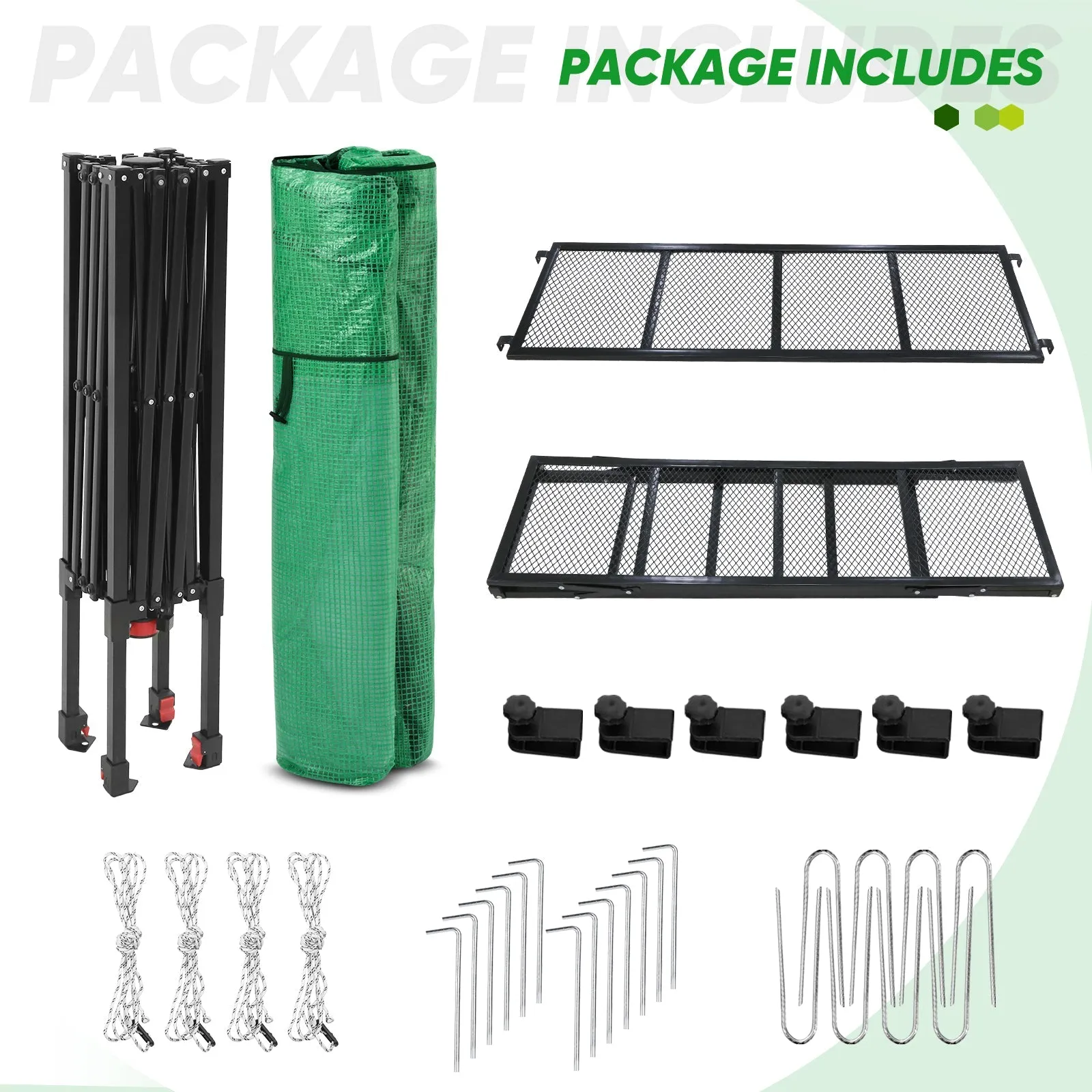 7x7 Pop up Greenhouse Portable Walk-in with 2 Foldable Shelves