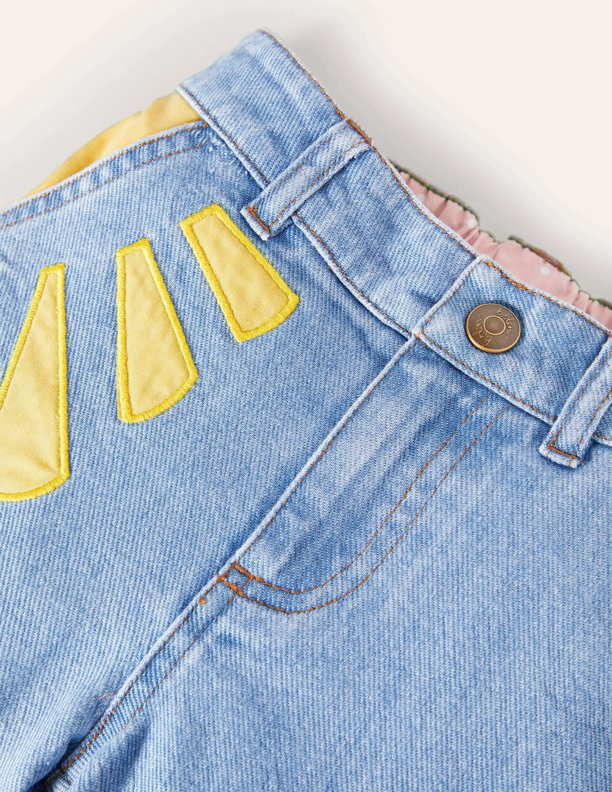 Appliqué Jeans-Mid Vintage Denim Weather