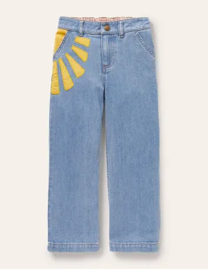 Appliqué Jeans-Mid Vintage Denim Weather