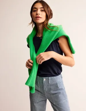 Cotton Flutter Top-Navy