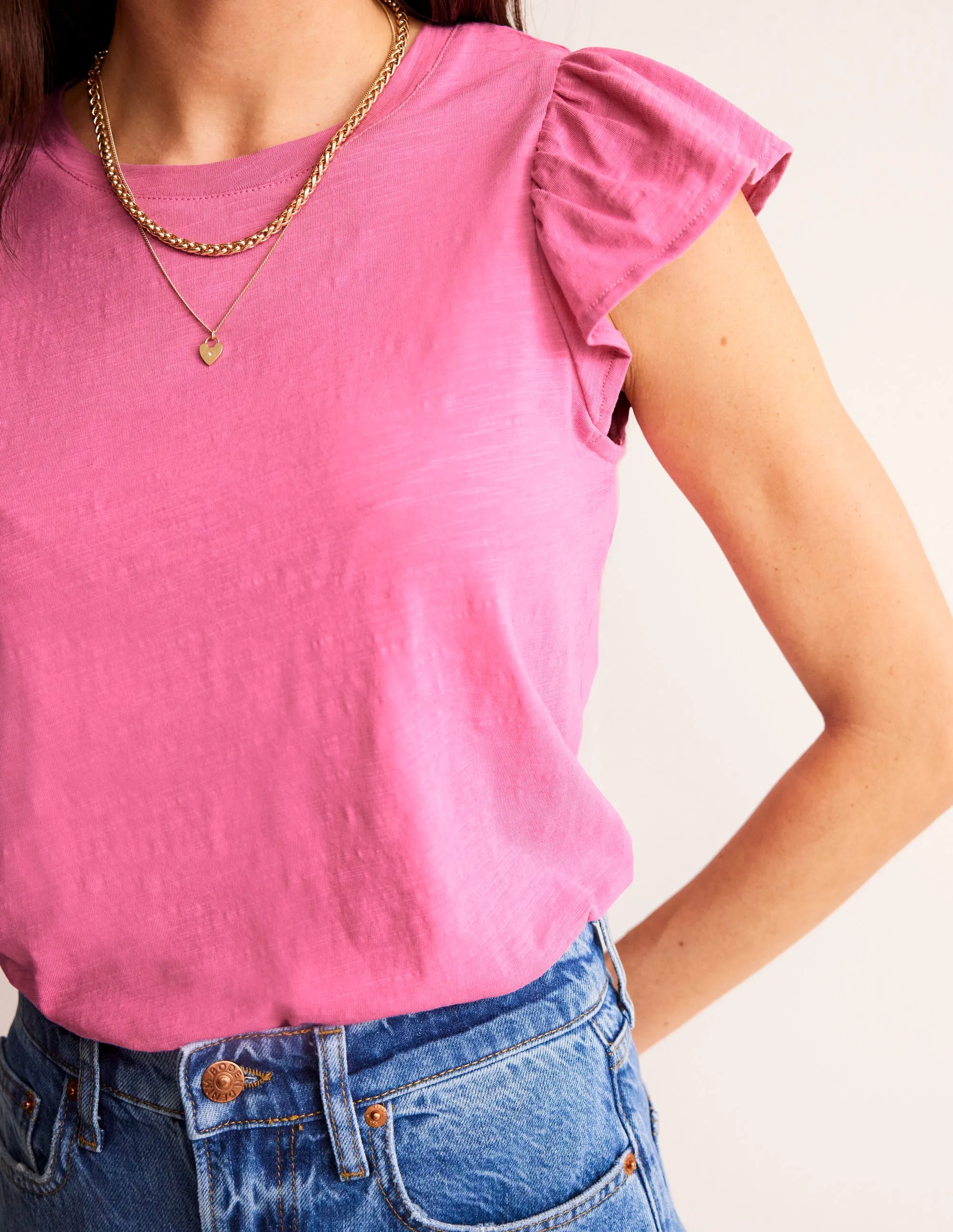 Cotton Flutter Top-Sangria Sunset
