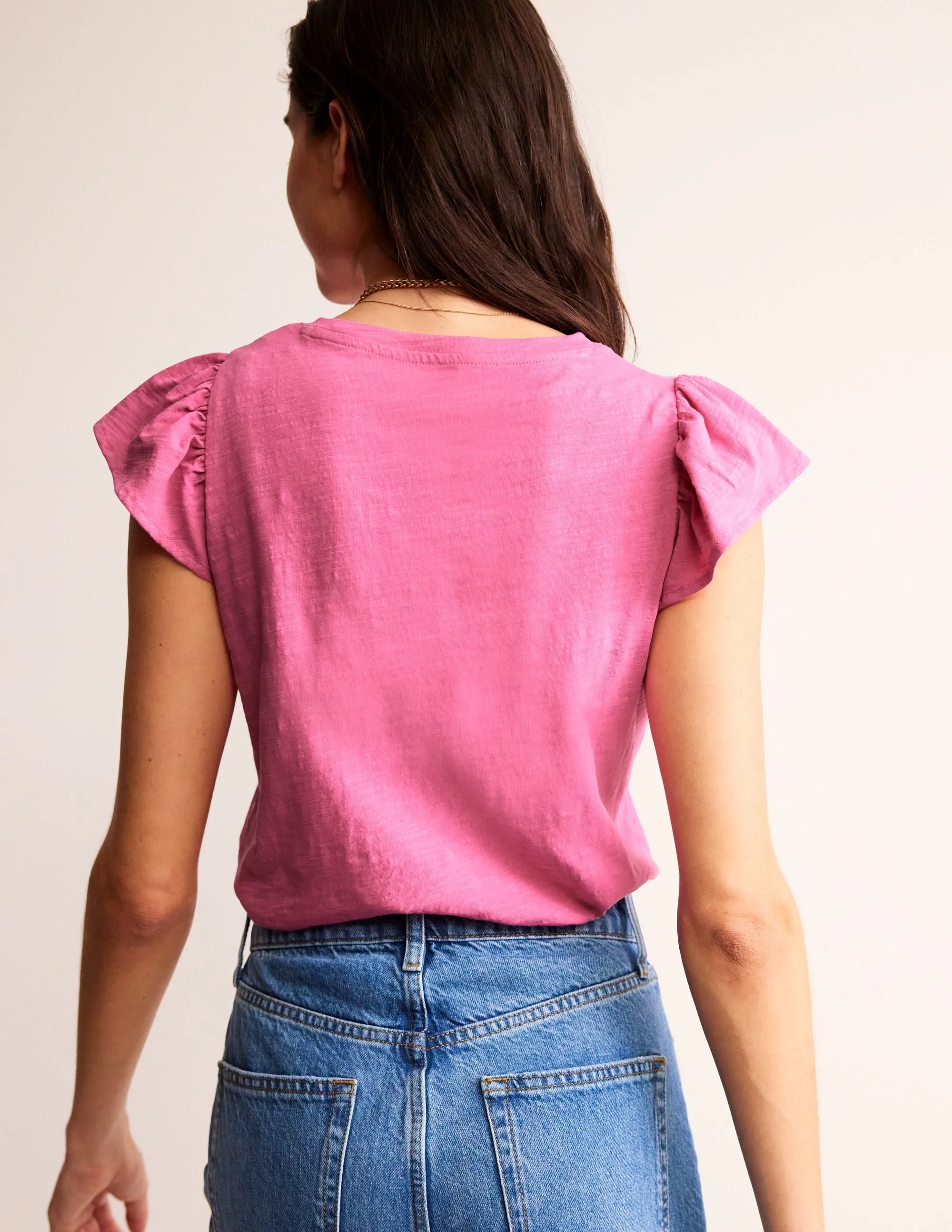 Cotton Flutter Top-Sangria Sunset
