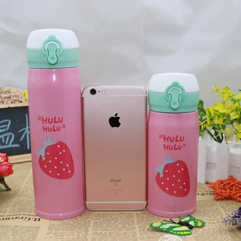 Fruits Print Vacuum Bottle Stainless Steel Thermos for Children