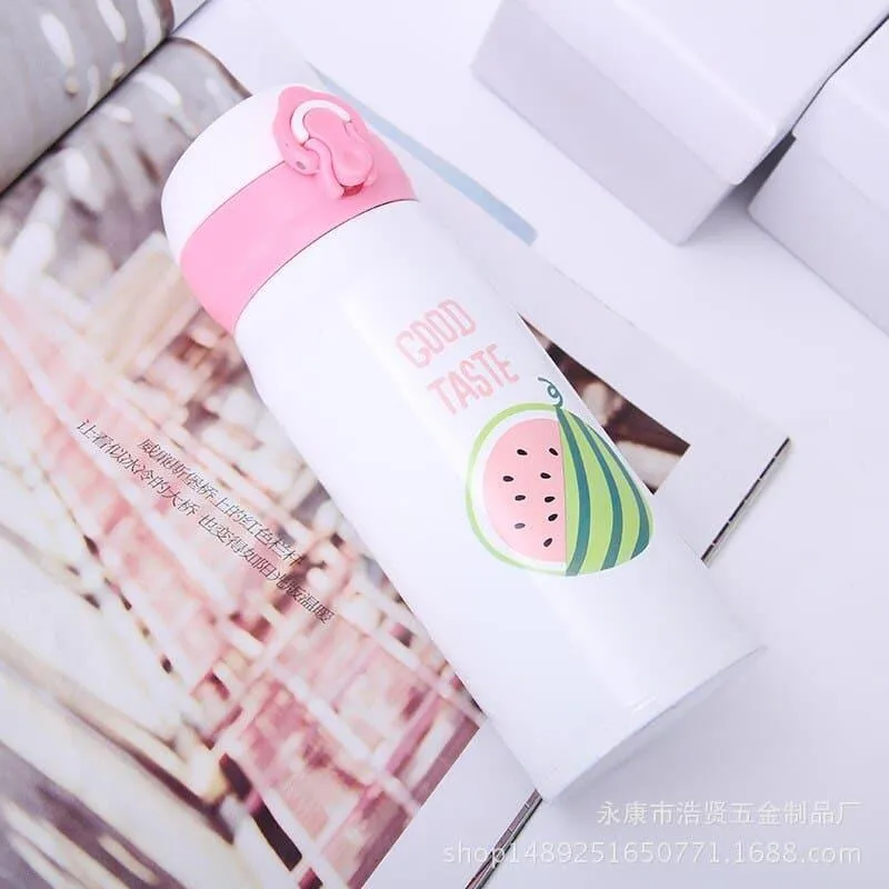 Fruits Print Vacuum Bottle Stainless Steel Thermos for Children