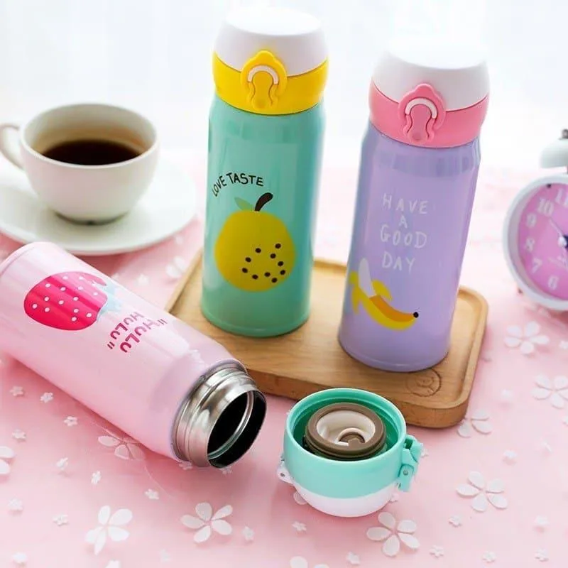 Fruits Print Vacuum Bottle Stainless Steel Thermos for Children