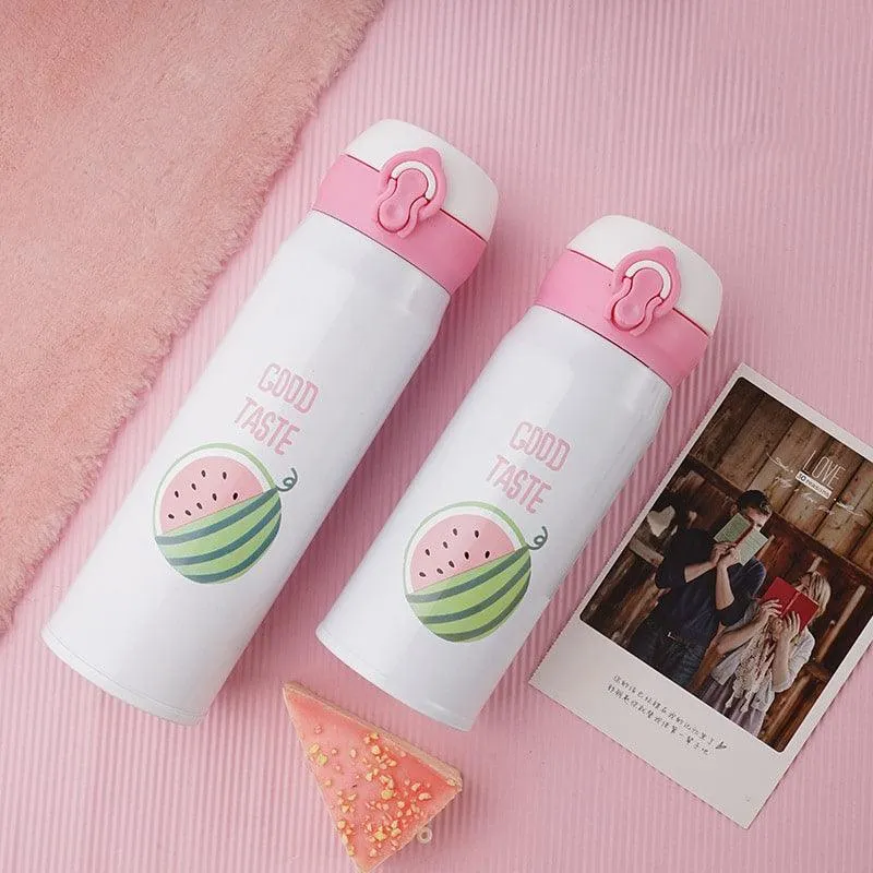Fruits Print Vacuum Bottle Stainless Steel Thermos for Children
