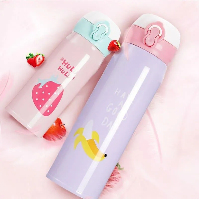 Fruits Print Vacuum Bottle Stainless Steel Thermos for Children