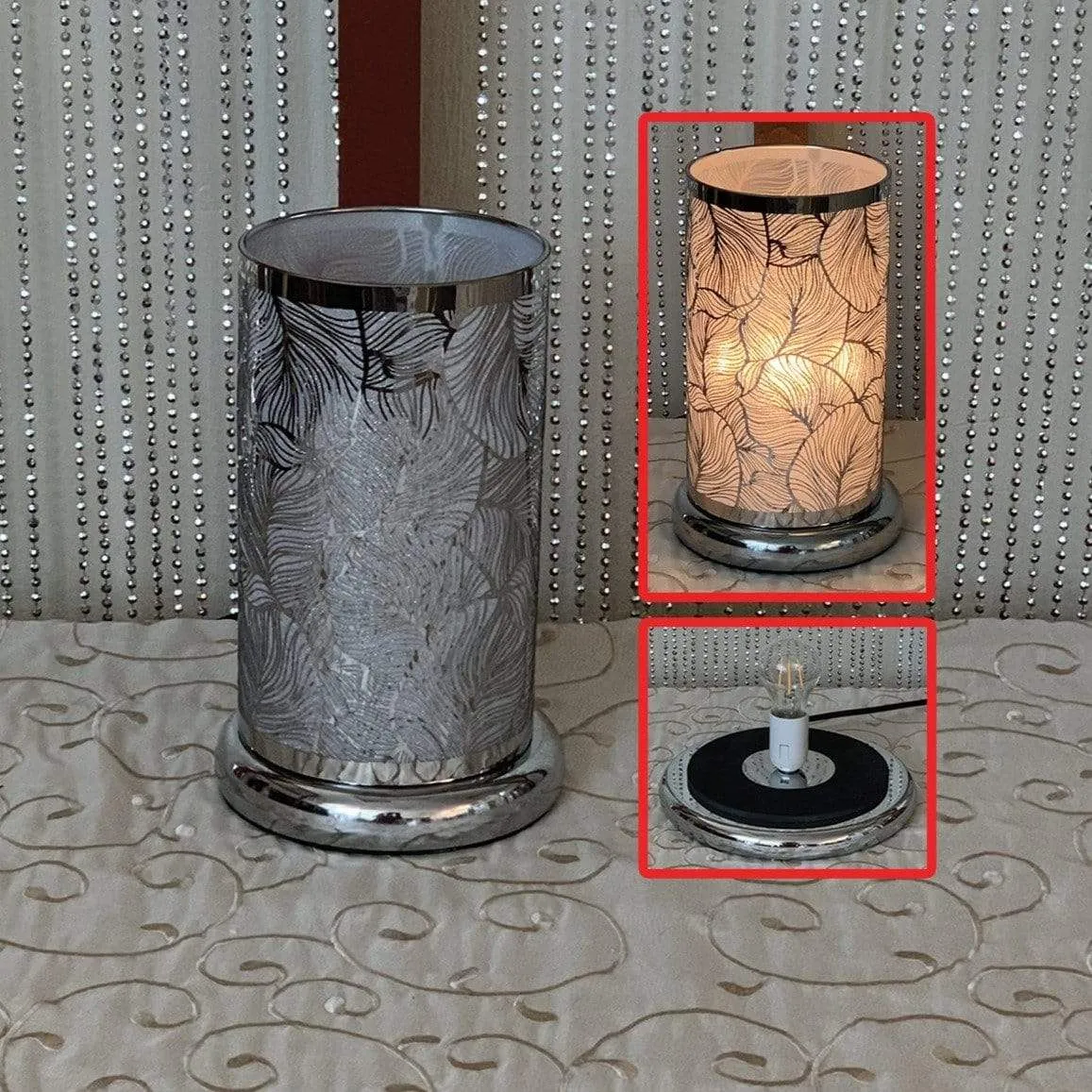 LED Touch Sensor Lamp  Silver Feather LED