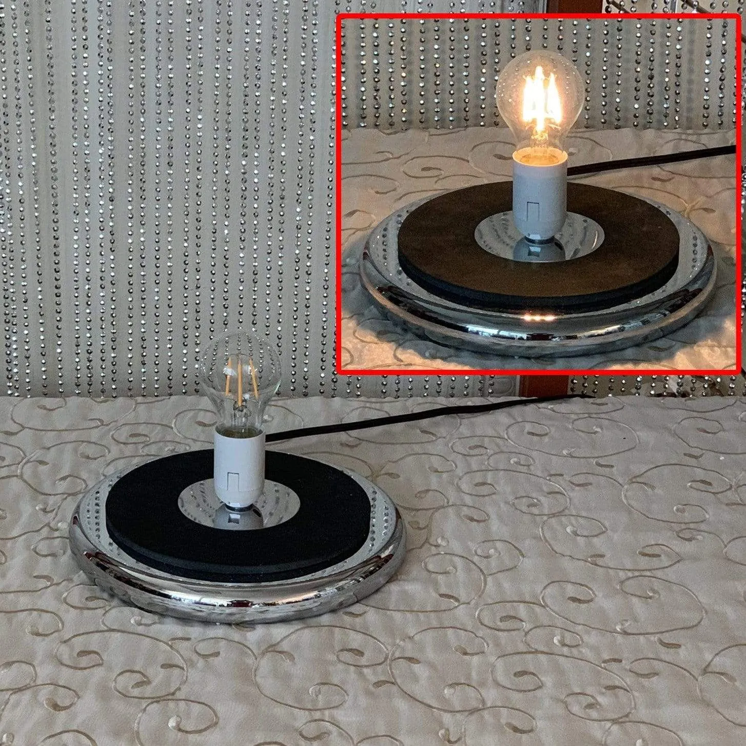 LED Touch Sensor Lamp  Silver Feather LED