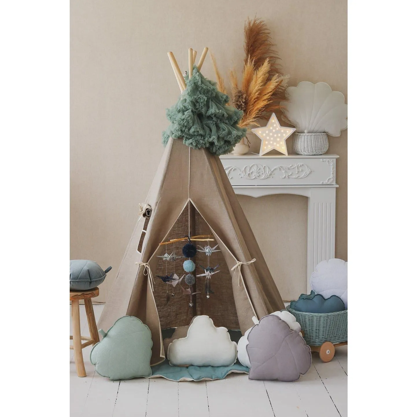 Natural Linen Teepee Tent