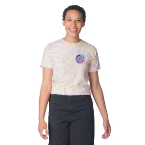 Santa Cruz Wave Dot Womens Boyfriend S/S Crop T-Shirt, Raspberry Lemonade