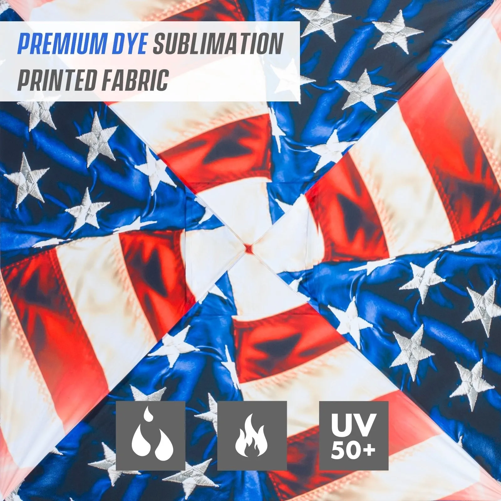 SHADE GRAPHiX Day Tripper 8x8 Pop Up Canopy Tent with Digital Printed Top, Stars and Stripes