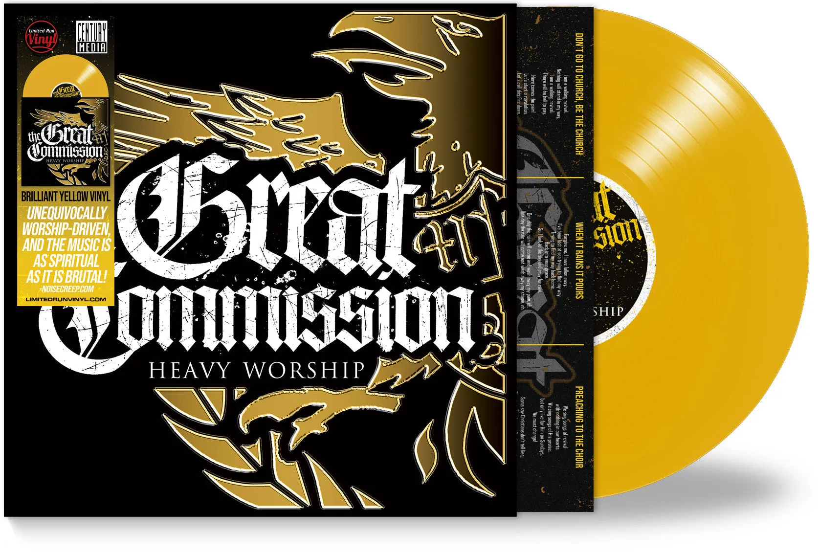THE GREAT COMMISSION - HEAVY WORSHIP (*NEW-YELLOW VINYL, 2024, Bombworks Records) Brilliant-Christian Metalcore Worship w hooks!