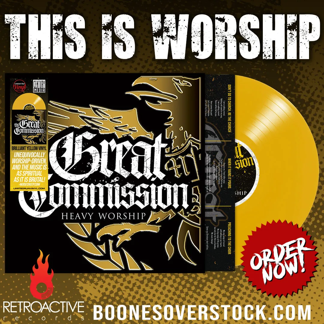 THE GREAT COMMISSION - HEAVY WORSHIP (*NEW-YELLOW VINYL, 2024, Bombworks Records) Brilliant-Christian Metalcore Worship w hooks!
