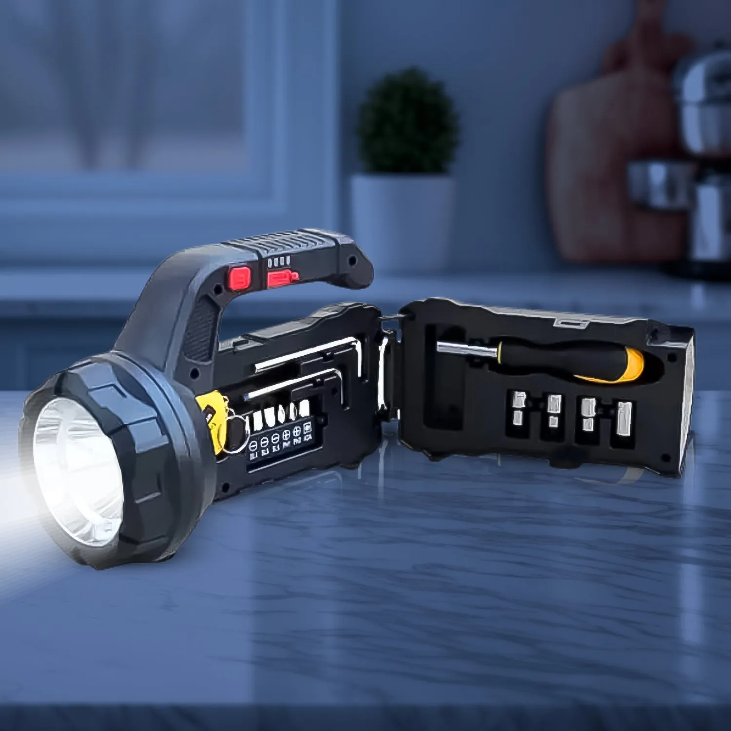 ToolBeam: SOS & LED Torch Light with Hidden Tool Box