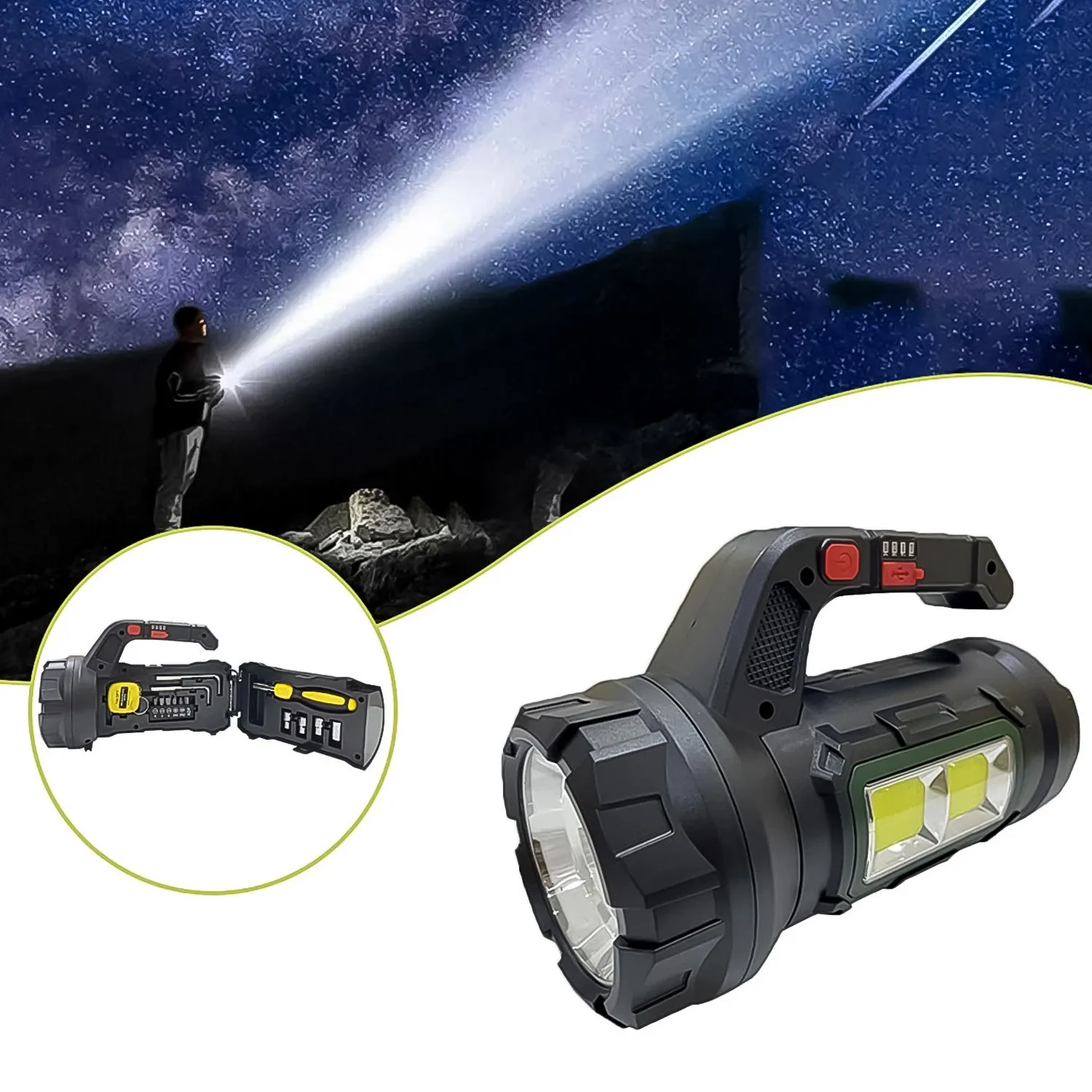 ToolBeam: SOS & LED Torch Light with Hidden Tool Box