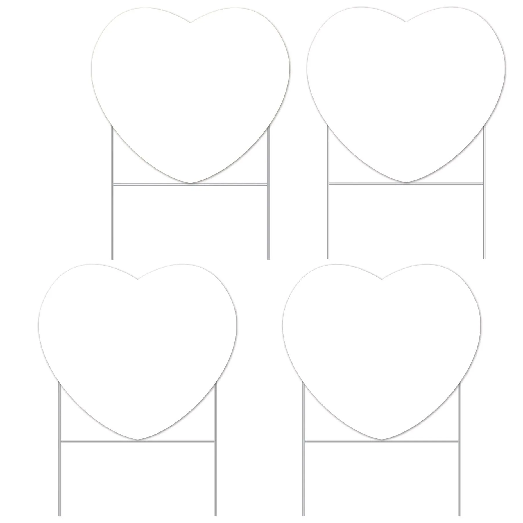 Valentine's Day Plastic Candy Heart Yard Signs (4 per Package)